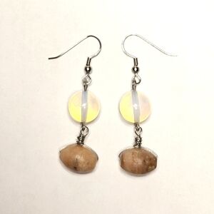 Handmade Opalite and Stone Beaded Earrings